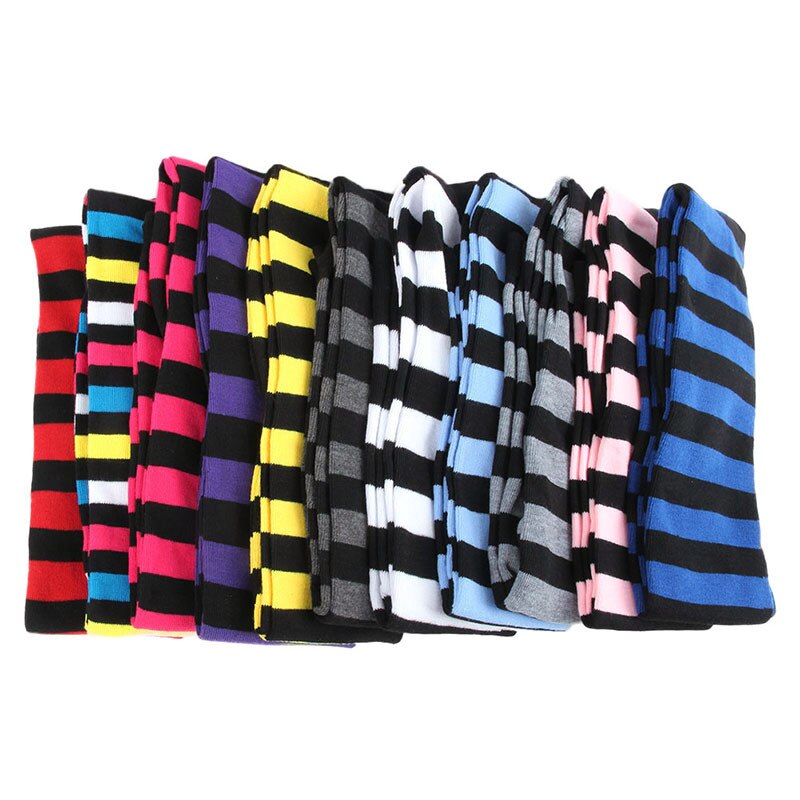 Kobiety dziewczęta na podkolanówki zakolanówki długie, w paski pończochy 11 kolorów