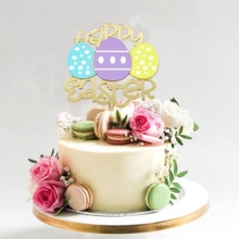 Happy Easter Cake Decoration Product Insert Card Cake Insert Baking Dress Up Birthday Baby Shower