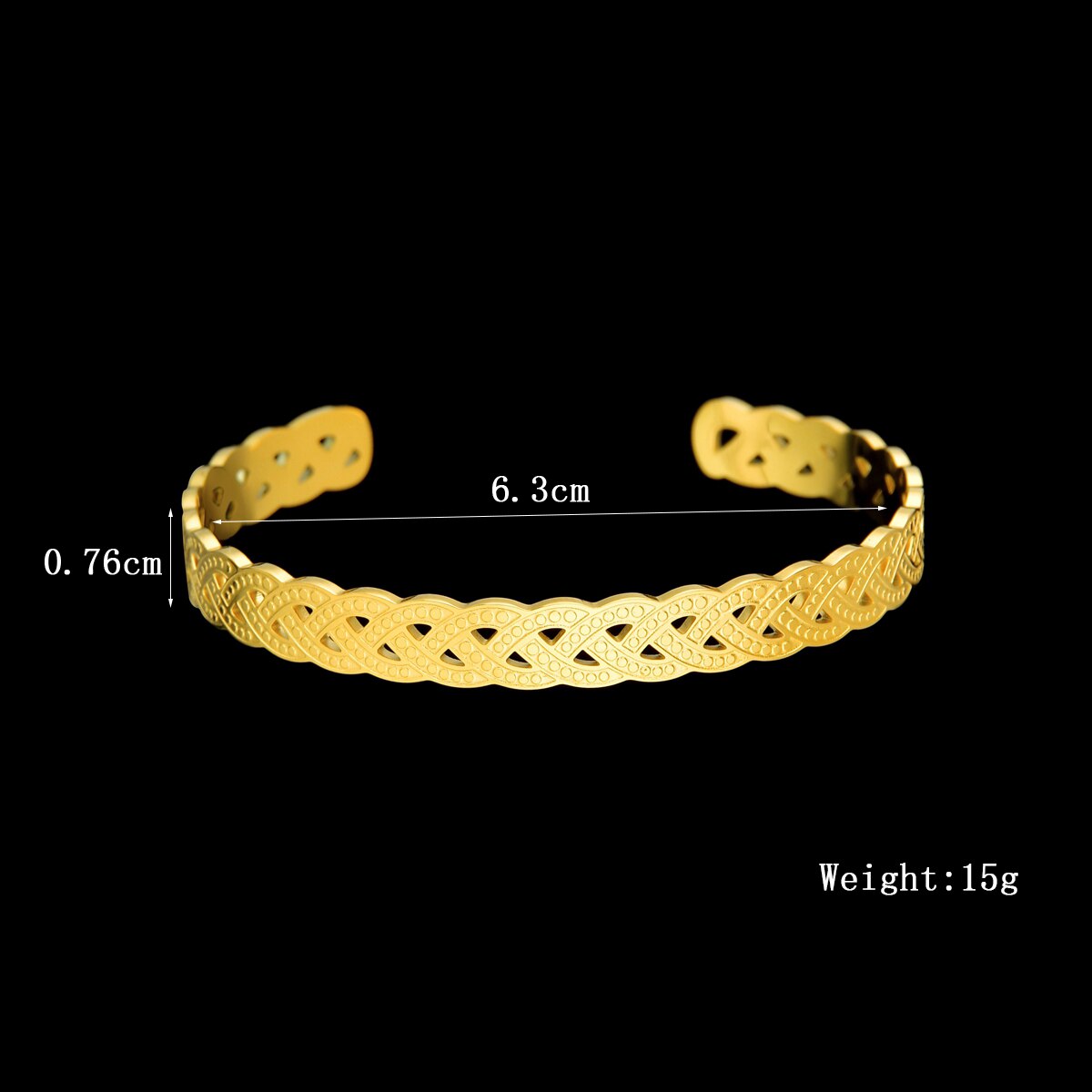 Sifisrri bracciale intagliato vuoto in oro 18 carati con foglia irregolare in acciaio inossidabile per donna braccialetto unico accessorio regalo gioielli femminili: Triangle Hollow