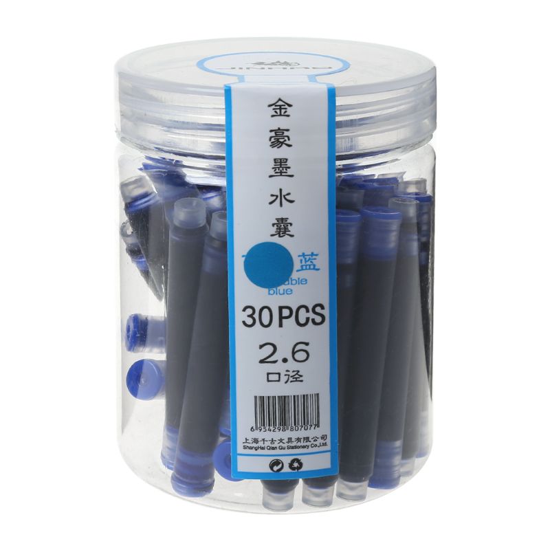 30pcs Jinhao Universele Blauw Vulpen Inkt Sac Cartridges 2.6mm Vullingen School Kantoorbenodigdheden