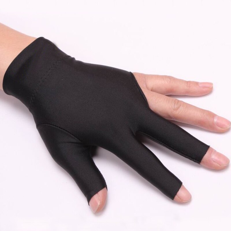 Billard Handschuhe Billard Drei Finger Handschuhe Hohe-ende Ausgesetzt Billard Handschuhe Absorbieren Schweiß Atmungsaktive Billard Zubehör: black