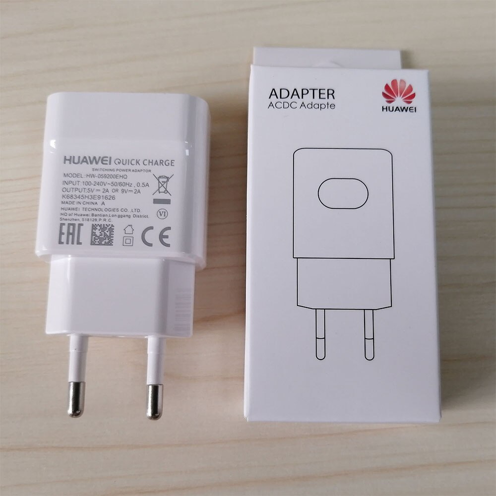 Original Huawei 18W QC2.0 Fast Charger 9V 2A EU plug Usb3.1 Type-C cable quick adapter for P30 lite P9 P10 P20 Nova 3 4 4e: Only  EU Charger