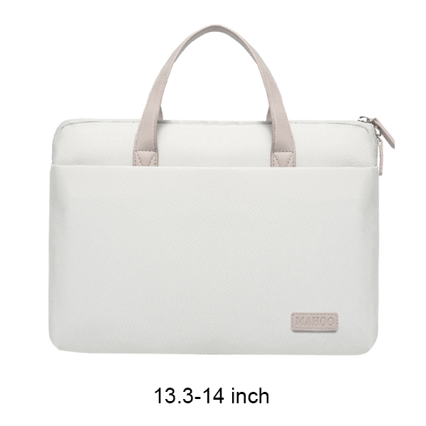 Maletines portátiles a prueba de golpes para mujer, bolsa de ordenador, bolso de mano para documentos de negocios, bolsa de mensajero, accesorios: White 13.3-14 inch