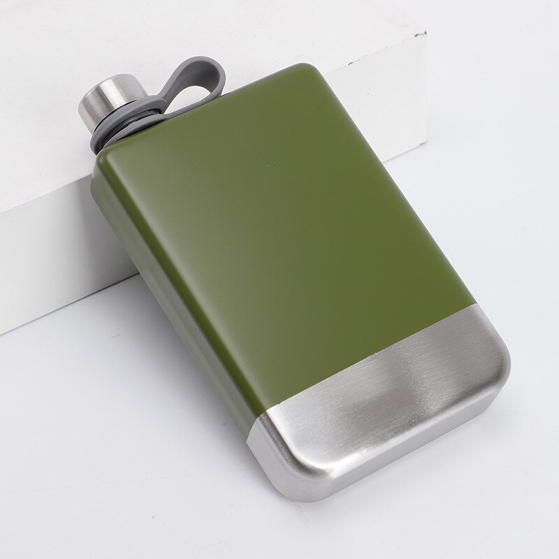 9 OZ Wine Pot Stainless Steel Hip Flask Modern Travel Whiskey Alcohol Liquor Bottle Small Mini Bottle Portable: Green