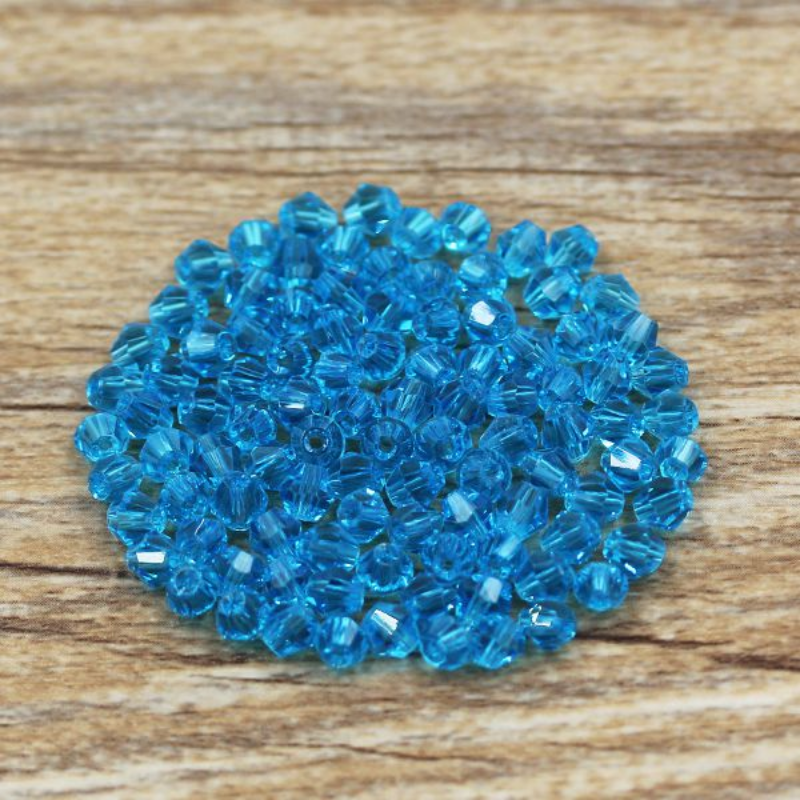 300 Uds. Exquisitas cuentas de cristal sueltas bicono de 4mm para accesorios de fabricación de joyas 001-020: Plata
