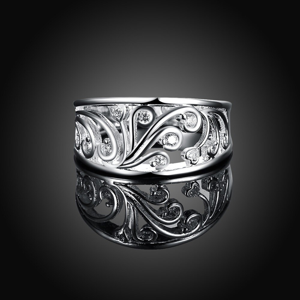 Prinses Mode Kristal steen Zilveren Ring Vrouwen lady Sieraden Engagement Wedding Party, Oostenrijkse Kristal leuke R882