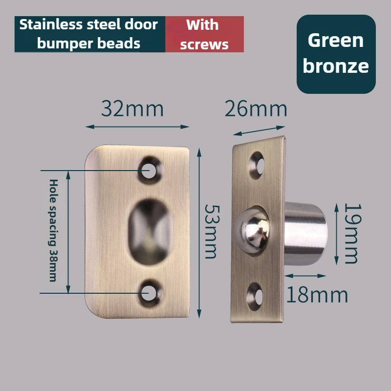 1Set Stainless steel Closet Door Ball Catch with Screw Cabinet Gate Spring Roller Ball Door Latch Set Door Stopper Furniture: BRONZE