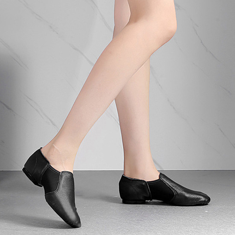 Læder slip-on elastiske sko alle størrelser voksne børn splitsål jazz sko