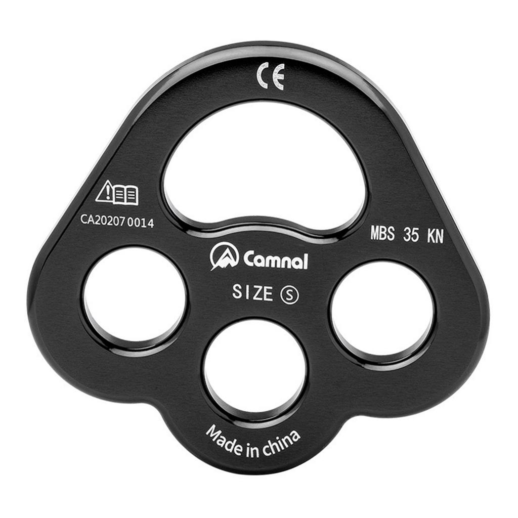 4 Holes Paw Rigging Plate Rope Separator Device Outdoor Rock Climbing Multi Anchor Point Connector Gear Equipment: Black