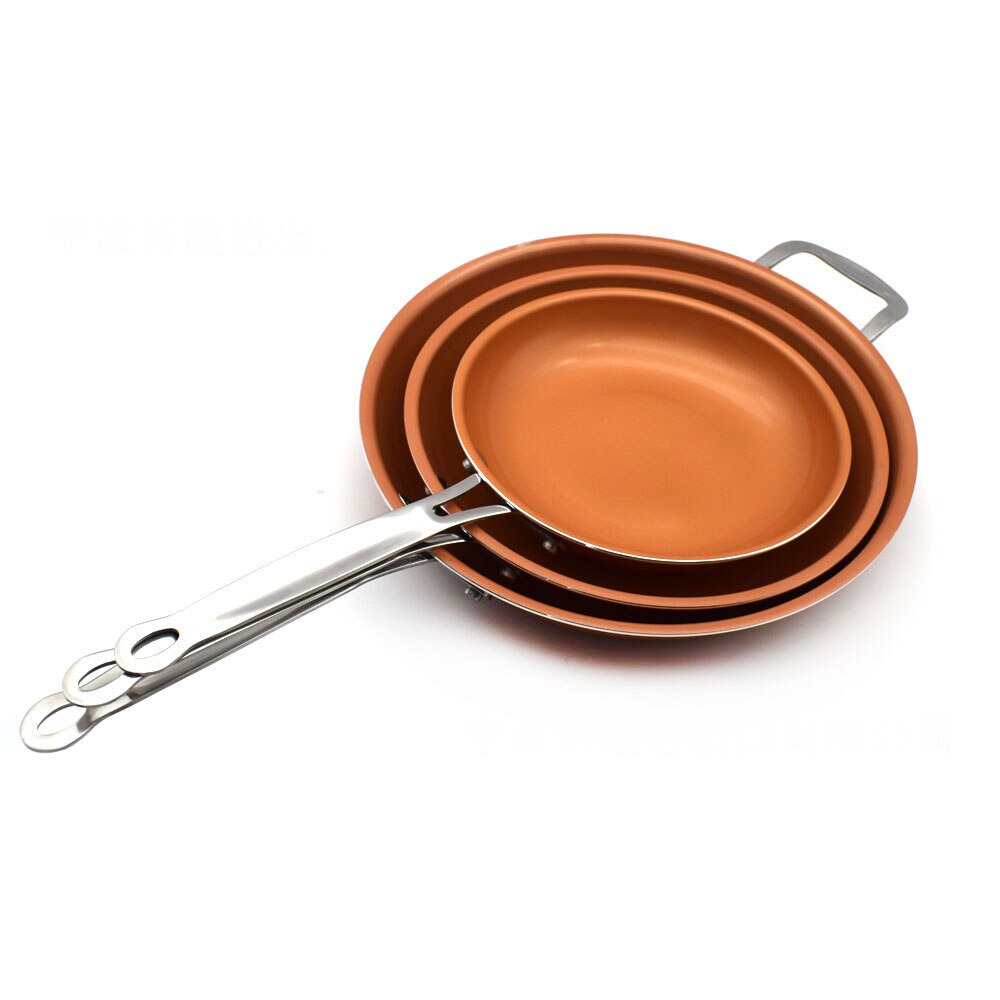 8inch/10inch/12inch Non-stick Copper Frying Pan with Ceramic Coating Induction Cooking Dishwasher Safe Pan