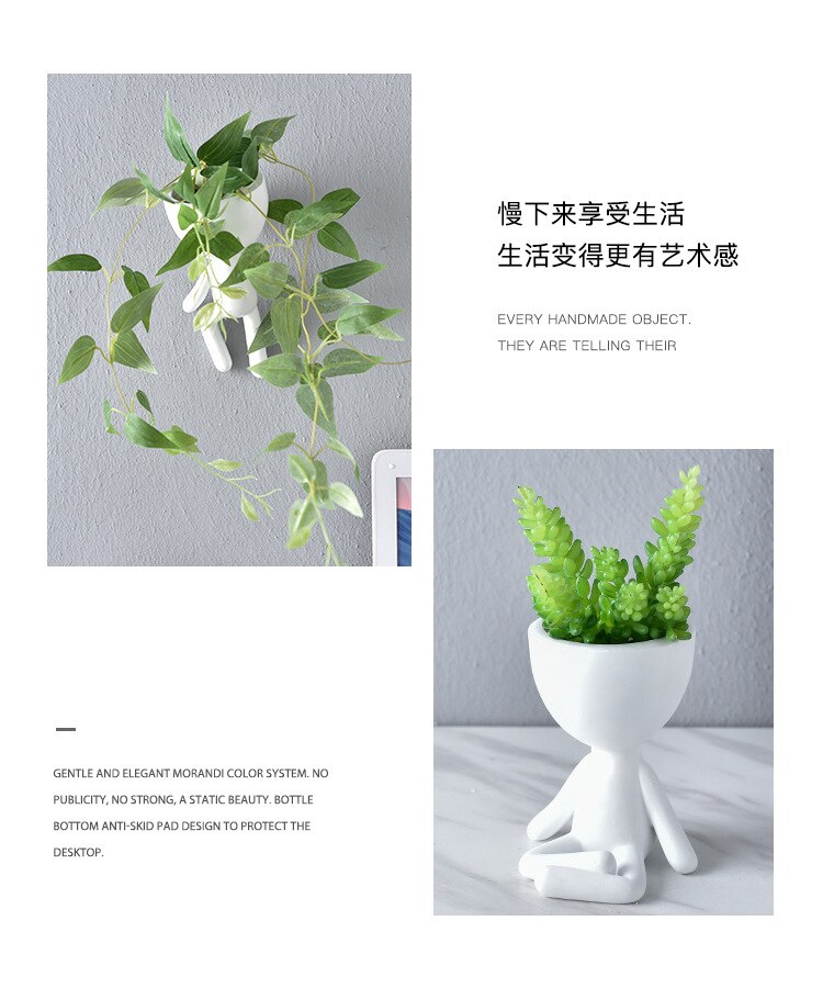 Bloempot decoratie portretkunst witte bloempot abstract beeldhouwwerk bloemstuk woonkamer zachte decoratie decoratie