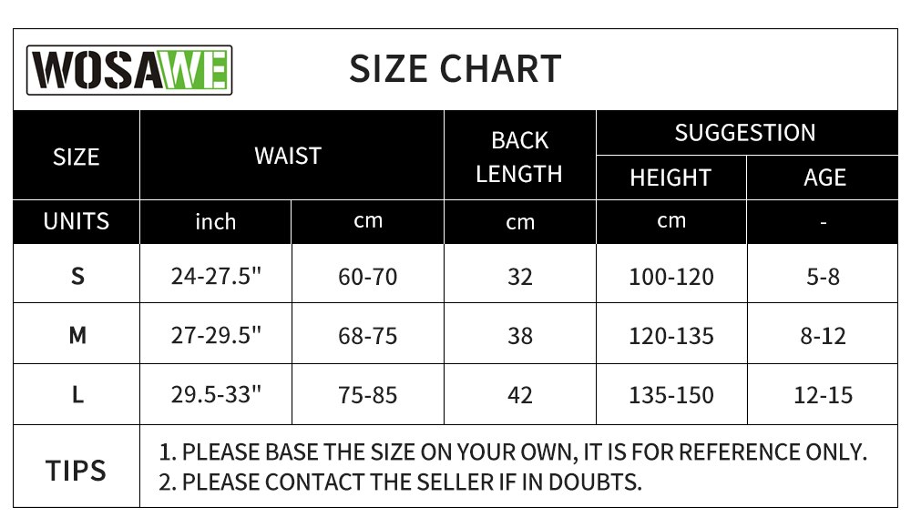 WOSAWE Child Kids Bike Skiing Sport Chest Back Spine Support Motocross Body Armor Knee Elbow Guard Motorcycle Vest Suits