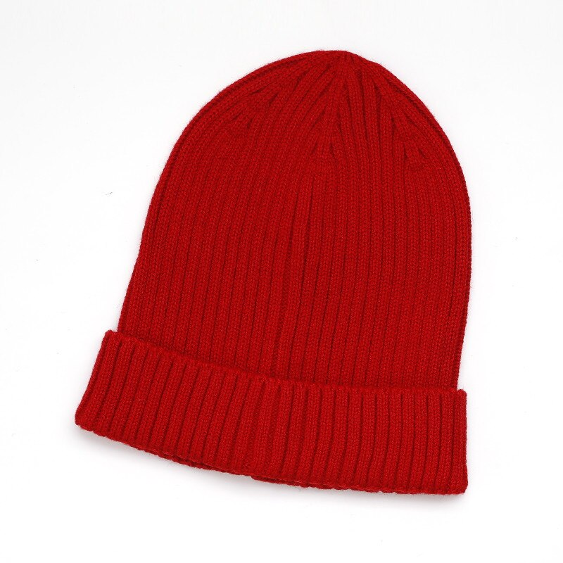 unisexe laine épais casquettes Simple solide chapeau mélanges doux Fine fil tricoté chapeau bonnets laine hiver printemps casquettes Skullies: Rouge