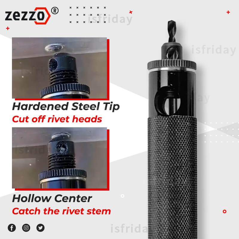 Zezzo Automatic Riveting Tools Set With 3 Rivet Heads 2.0MM 2.5MM 3.0MM Hand Drills 1/4&quot; Shank Easy To Remove Blind Rivets