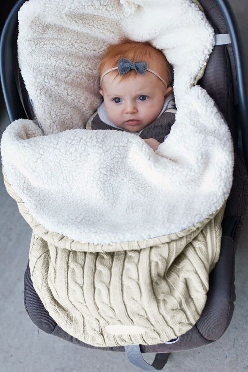 Nyfødte baby piger drenge fodtøj liner klapvogn klapvogn buggy barnevogn hyggelige tæer bilsæde: Blå