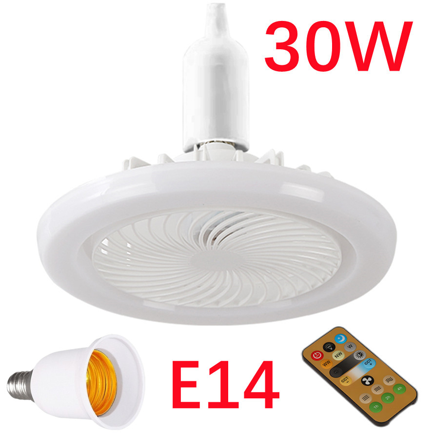 30W 3In1 Ceiling Fan With Lighting Lamp Electric Fan E27 Converter Base With Remote Control For Bedroom Living Silent AC85V-265V: green