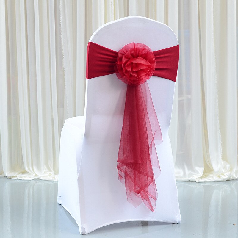 1 Stück Hochzeit Sessel Bogen Organza Sessel Schärpe Blume Sessel Startseite Knoten Pro Bankett Veranstaltung Geburtstag Party Dekoration: A01