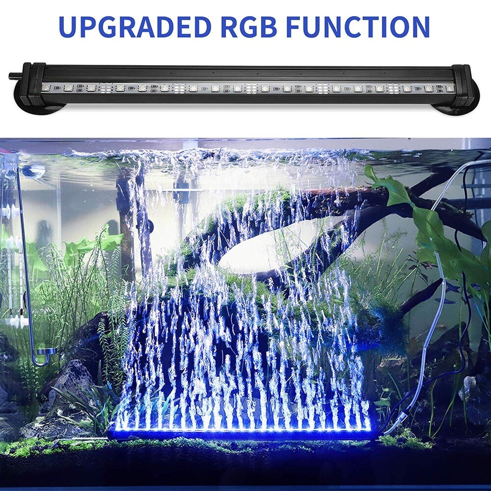 46Cm 18Inch 240V Aquarium Led Verlichting Back Light Lamp Air Bubble Vis Tanks Rgb Beam Plafond Onderwater waterdichte D40