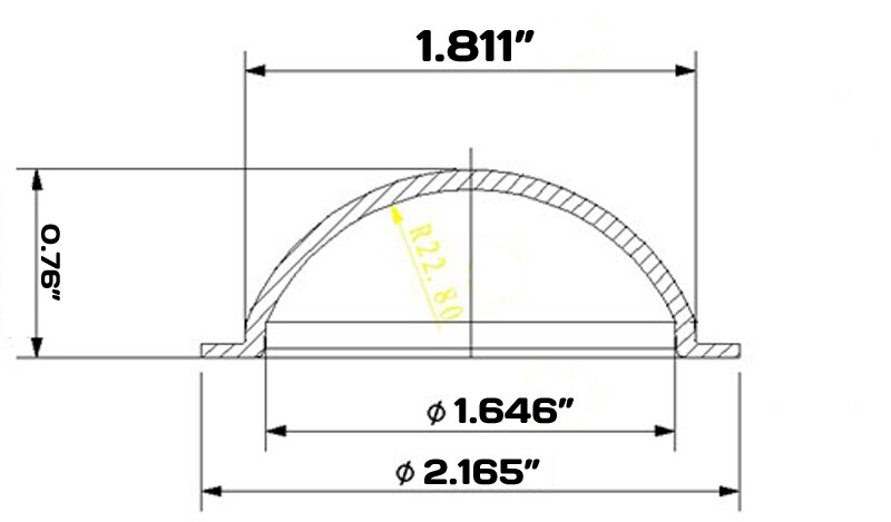 JMX 1.8 INCH Acrylic Fisheye Wide-Angle Clear Camera Dome Cover aeromodelling Camera Dome Housing