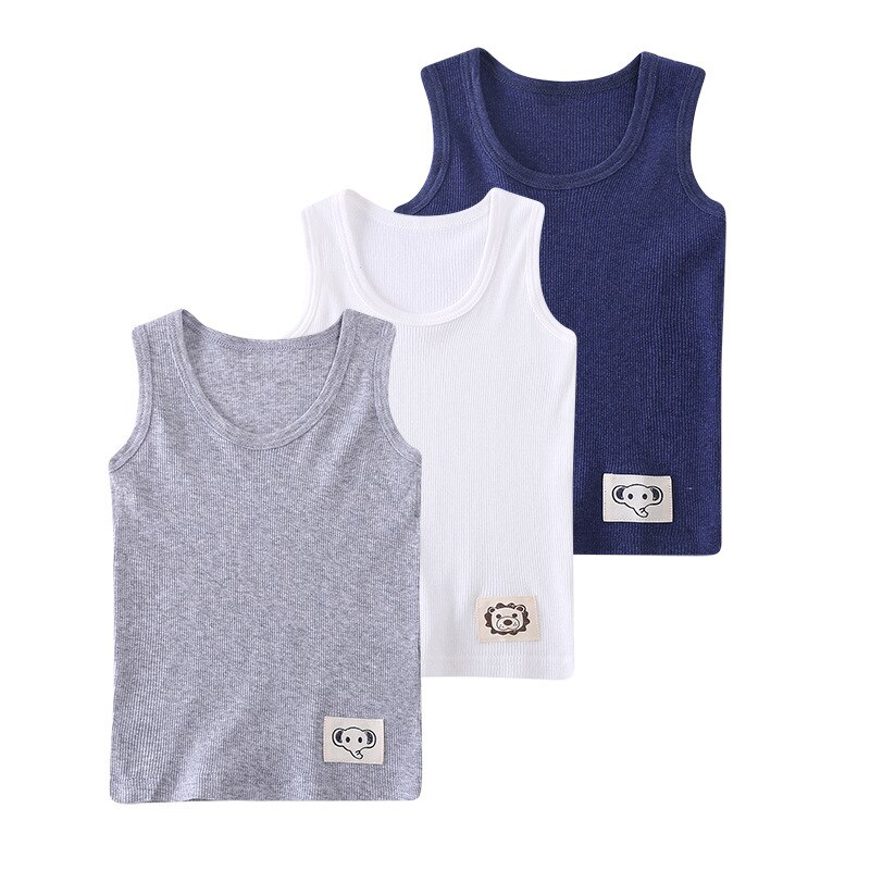 KyCheLot 3 Pack Boys Tank Tops Sport Undershirts Solid Color Wicking Cotton Sleeveless Tshirts 2 8 Years