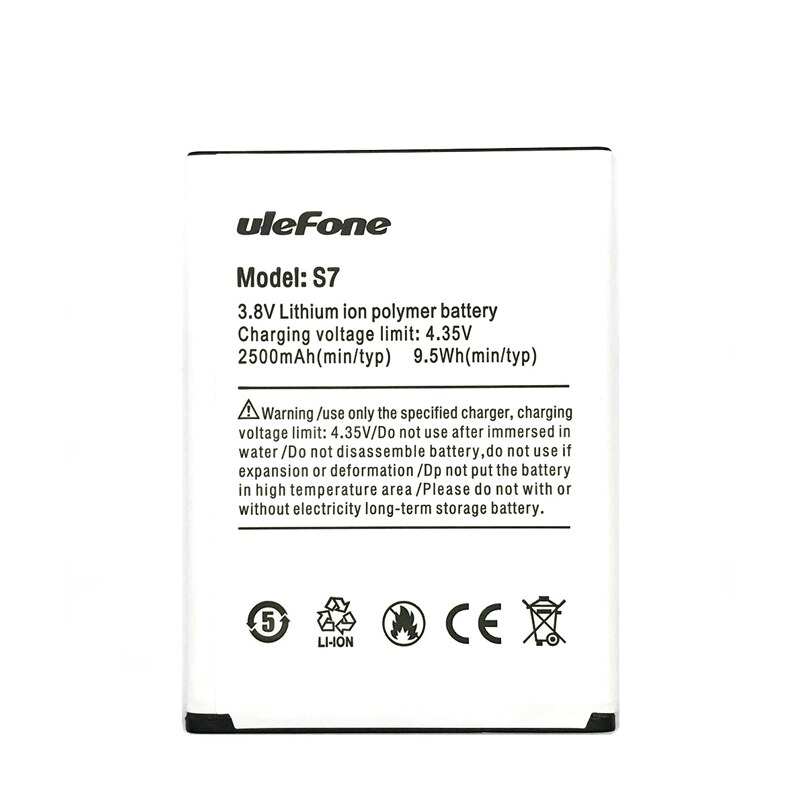 2500mAh MTK6580 Replacement Battery For Ulefone S7 / S7Pro Pro 5.0inch Smart Phone Batteries Accumulator