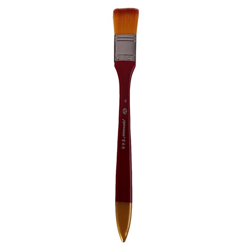 Oljemaling pensel flat nylon hår oljemaling pensel akryl skurebørster diy akvarell penn kunst forsyninger pensel 1pc