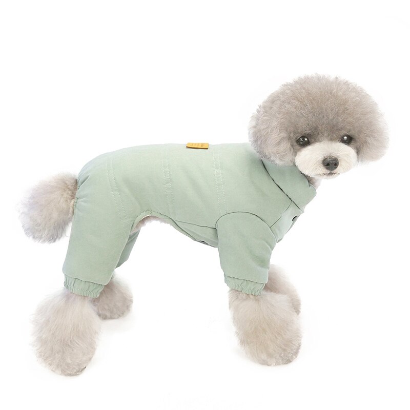 Winter Pet Dog Clothes Cotton Thicker Russian Warm Puppy Pet Coat Jacket For Small Dogs Pets Dogs Jumpsuit Clothing Overalls: Green / XL-4.2-6.0KG