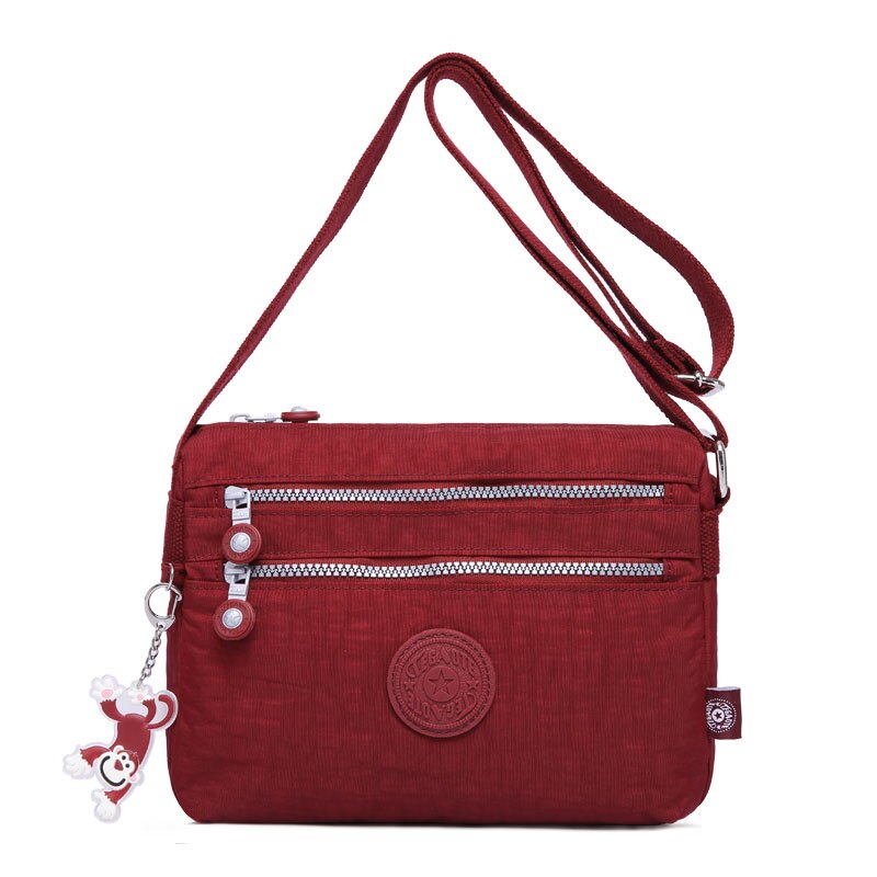 TEGAOTE Small Shoulder Bags Female Solid Mini Bags Handbags Women Famous Zipper Flap Nylon Beach Crossbody Bag Sac A Main: Bordeaux