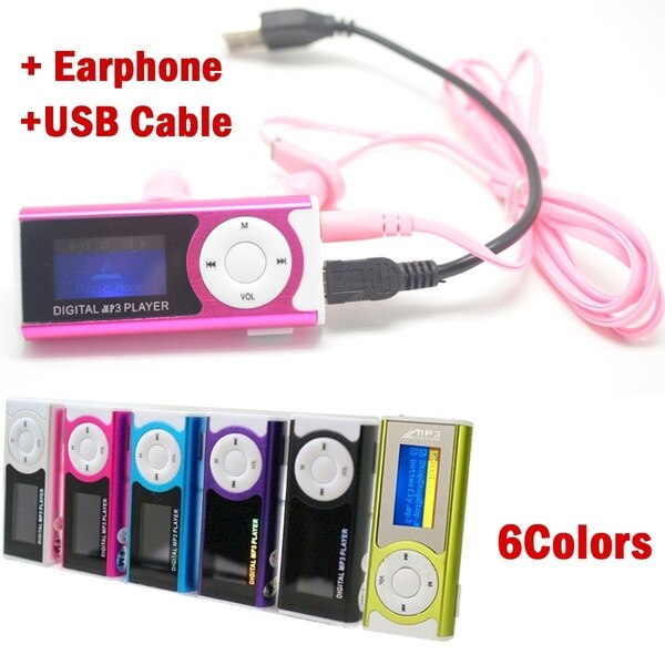Digital Music MP3 Player Mini USB OLED Screen MP3 Support 16/32GB Micro SD TF Card Light Clip Flashlight For Sport Home: Default Title