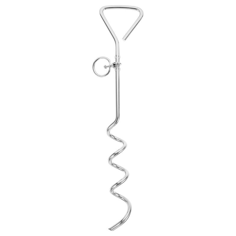 1pc Dog Tie Out Stake Screw Anchor Down Post Stainless Steel Dog Tie Chain Puppy Spiral Stake Spiral Traction Dog Pile Pet Leash: Default Title