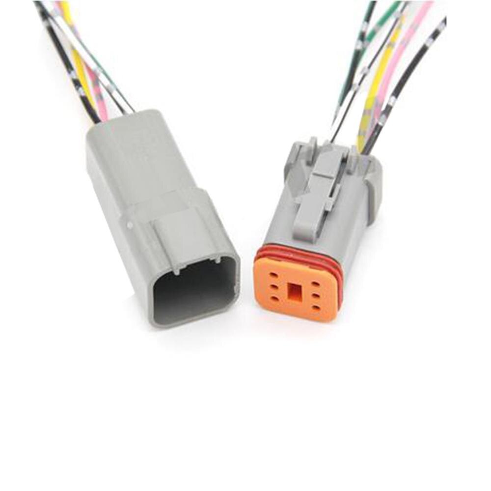 1 set deutsch  dt06 dt04 bil vattentäta kontakter hane och hona butt plug med tråd 2 3 4 6 8 12 stift 22-16 awg: 6p