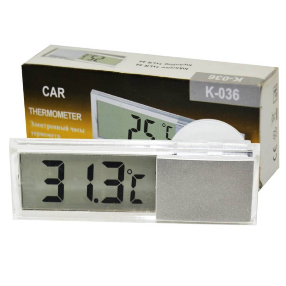 Automobile Car Thermometer Sucker Type Thermometer Transparent LCD Digital 10 Button Cell: temperature