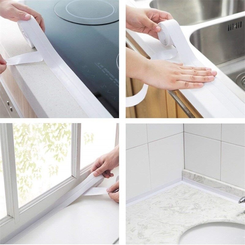 Pvc køkken badeværelse væg forseglingstape vandtæt meldug bevis vask fælles spalte klistermærke hjørne linje klæbestrimmel