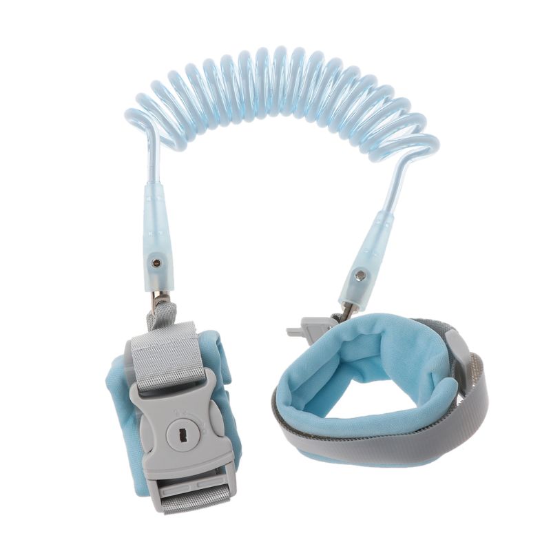 Anti Lost Wrist Link Add Key Lock Toddler Leash Baby Walker Safety Belt Wristband Walking Strap Rope Adjustable Harness 2M: Blue / 2m