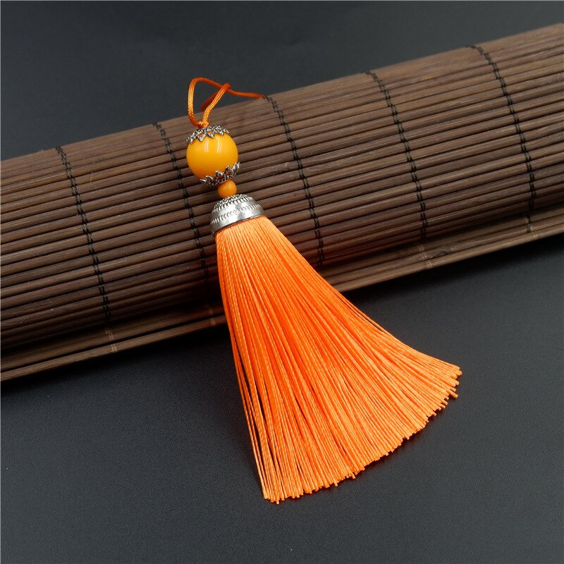 5 st färgpärlor hängsnöre tofs fransar pysseltillbehör smycken gardiner dekormaterial retro tofs trim tillbehör: Orange
