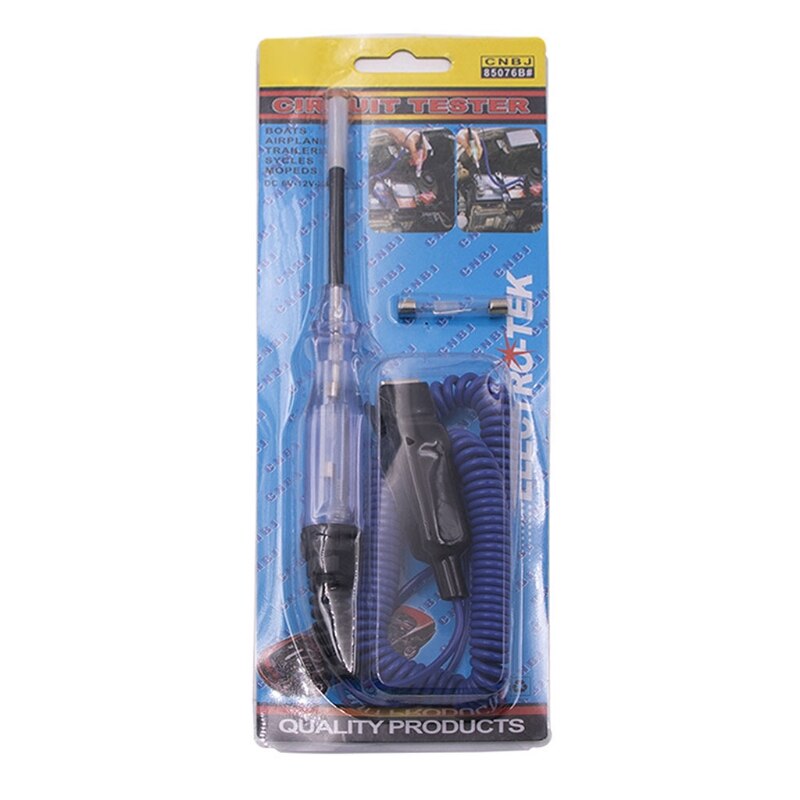 Car Circuit Tester 6V-12V-24V DC Automotive Voltage Test Electrical Volt Continuity Tester Auto with Indicator Light: Blue