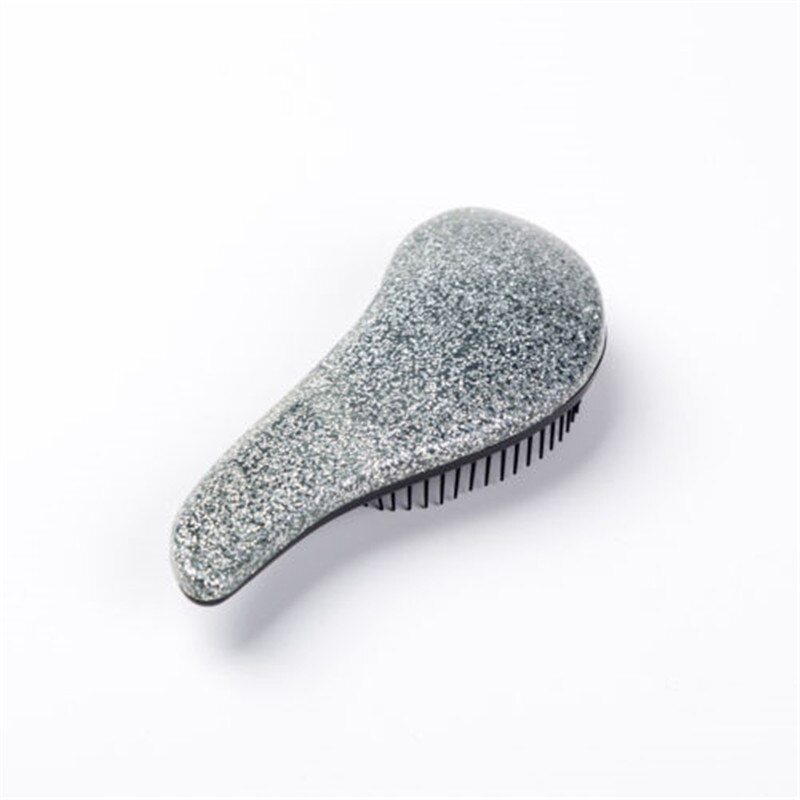 Mommy Baby Glitter Massage Comb Tangle Styling Knot Magic Comb Hairbrush: Silver