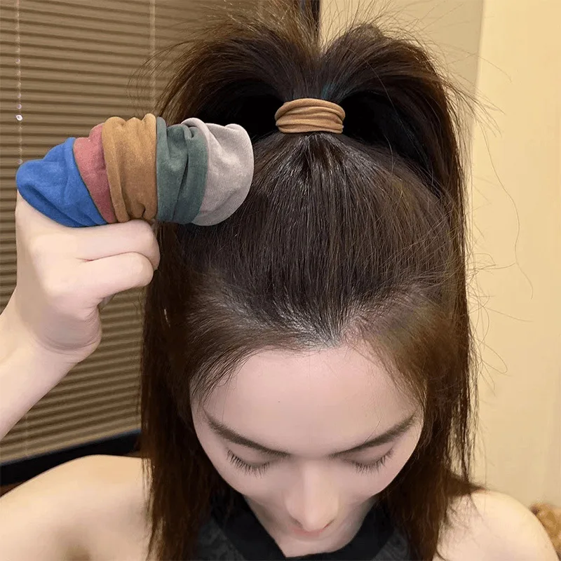 Juego de 4 cuerdas para el cabello gruesas y ensanchadas para mujer, coleteros, lazos para el cabello, bandas de goma, accesorios para el cabello de de Corea
