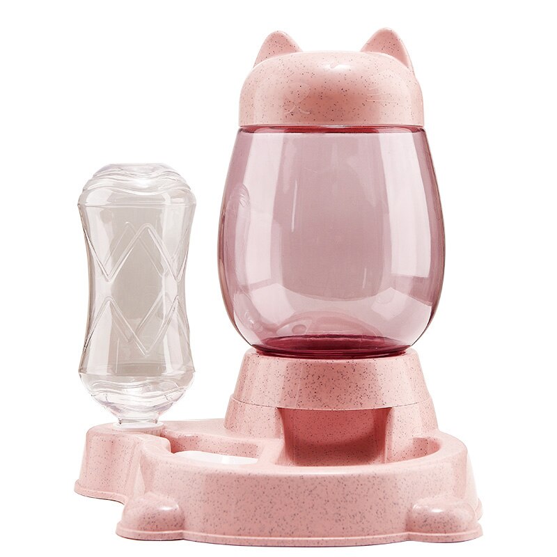 2.2L Hond Waterer Kattenvoer Kom Automatische Feeder Honden Water Fles Drinken Voedsel Voeden Container Puppy Pet Producten: New Pink