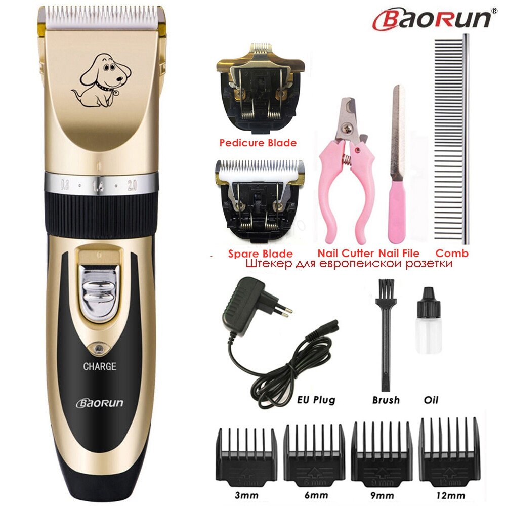 BaoRun P2 Dog Clippers Electric Pet Hair Clipper Shaver Set Haircut Machine Cat Grooming Trimmer Kit For Animals