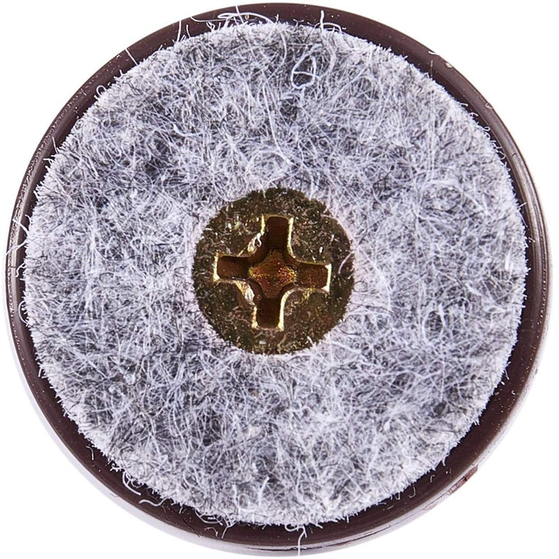 40pz Mobili scivolare, vite-in poi Feltro pad cursore pavimento protettore per Gamba di Legno Piedi di Sedia Da Tavolo Divano (28 millimetri, marrone)