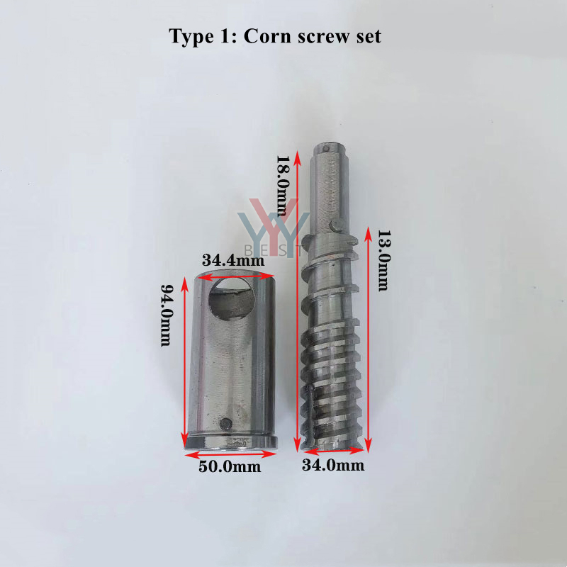Máquina de inflado de granos de arroz y maíz, extrusora de alimentos, tornillo de palo hueco retorcido, manga de tornillo, piezas del eje de la máquina de aperitivos de arroz: Negro