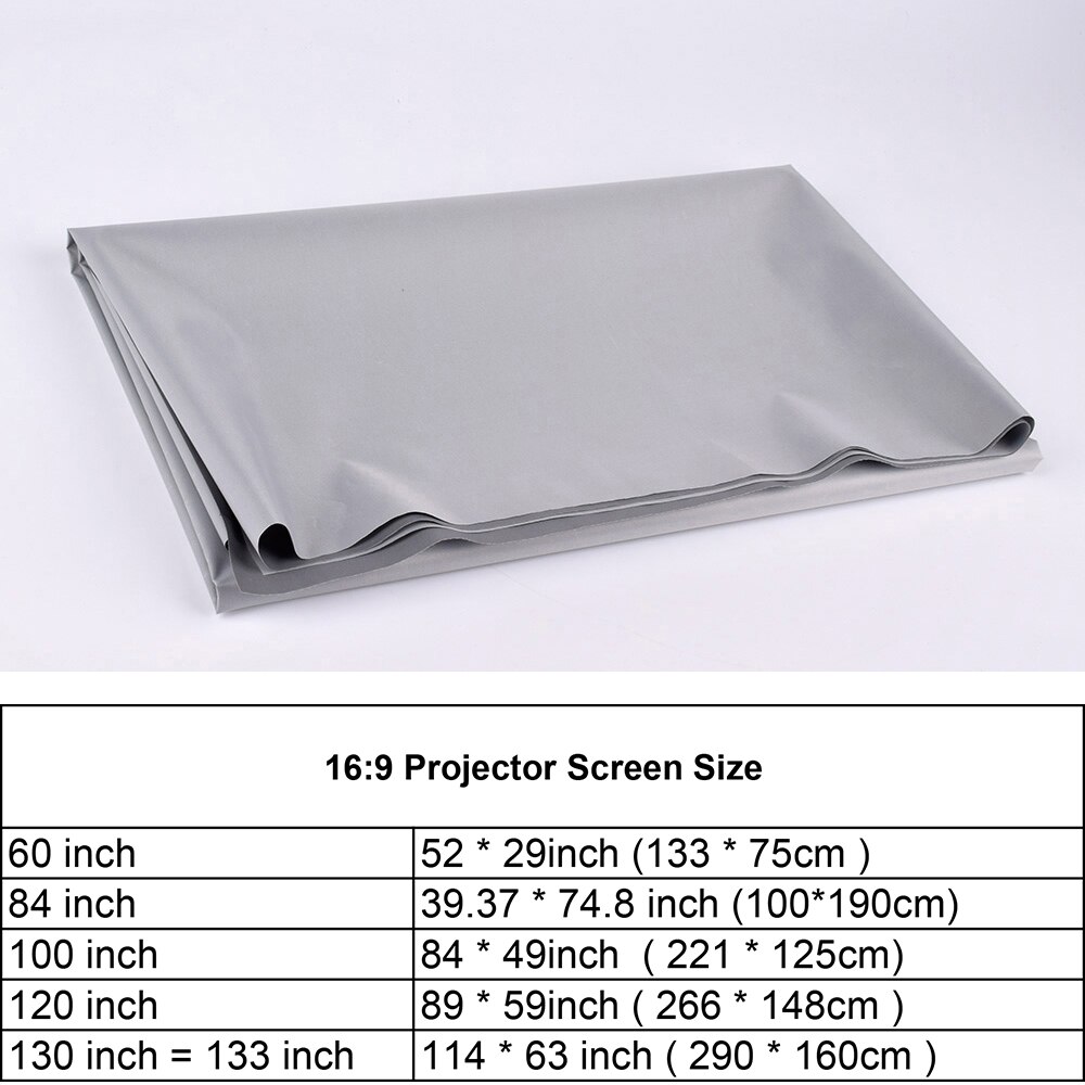 ProGaga High Brightness Projector Screen 60 100 120 inch 16:9 Reflective Fabric Cloth Screen for Espon BenQ XGIMI GA9 Projection