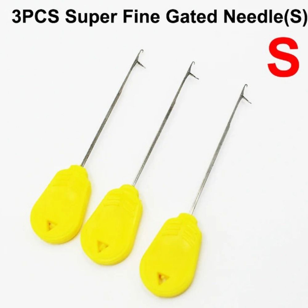 3pcs Haak Boor Karpervissen Gereedschap Kit Threading Aas Boilie Aas Pins Rigging Baiting Naalden Baiting Rig Tool Handvat kit: Golden