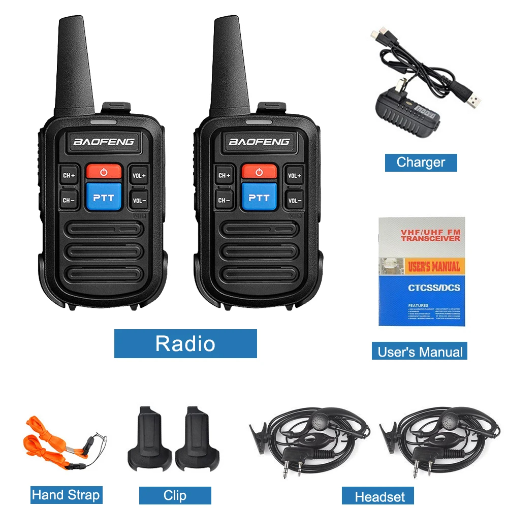 Baofeng BF-C50 2pcs Mini Walkie Talkie Kids Portable Ham Radio Comunicador UHF 400-470MHz Dual Band Two-way Radio HF Transceiver: Camo / EU