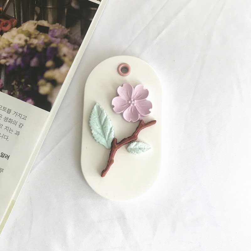 Molde de silicona para aromaterapia, montaje de flor de melocotón Sakura, yeso, Material de bricolaje, epoxi, jabón hecho a mano, vela, molde para hornear