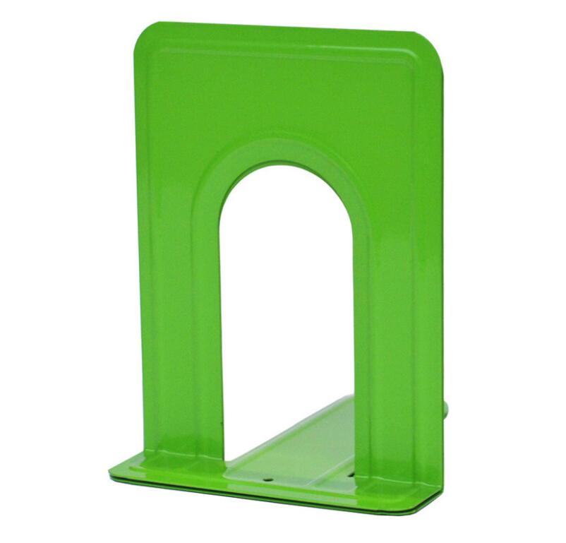 1 Pair Book Ends Universal Premium Non-Skid Heavy Duty Metal Bookend Pack Stopper For Books Movies CDs Video Games (Small): Green