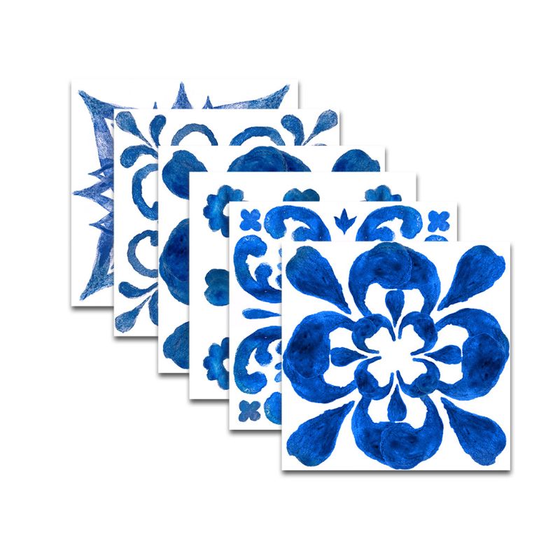 12pcs Blue and White Porcelain Self Adhesive PVC Ceramic Tile Sticker Waterproof 32CD