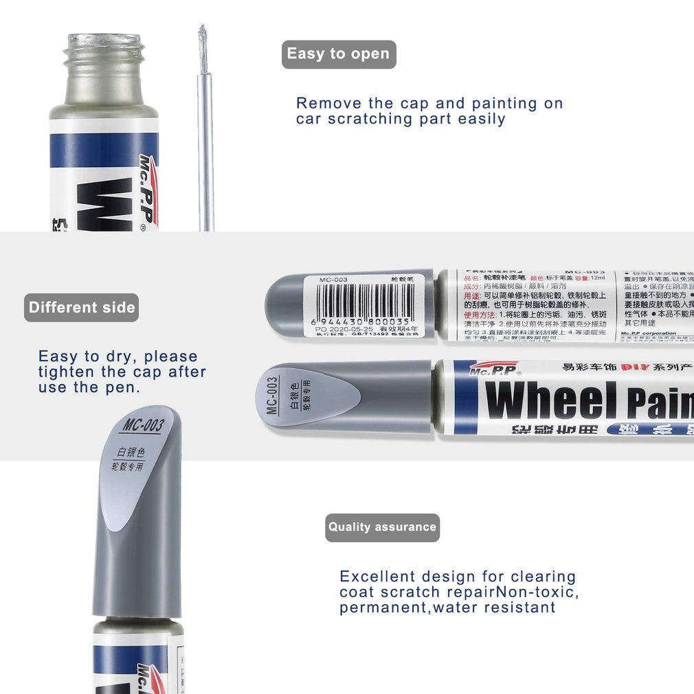 Car Auto Scratch Filler Repair Cover Pen Waterproof Tire Wheel Paint Repair Marker Pen Non-Toxic Car Paint Refresh