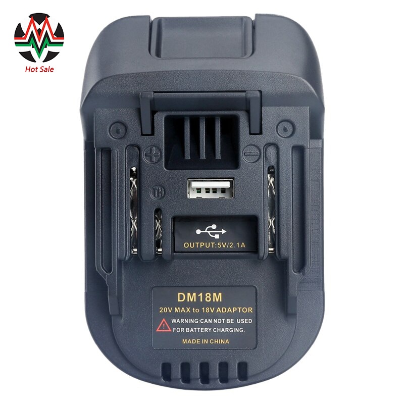 20v to 18v batteri konverter adapter  dm18m til dewalt til mikwaukee til li-ion oplader til makita  bl1830 bl1850 batterier